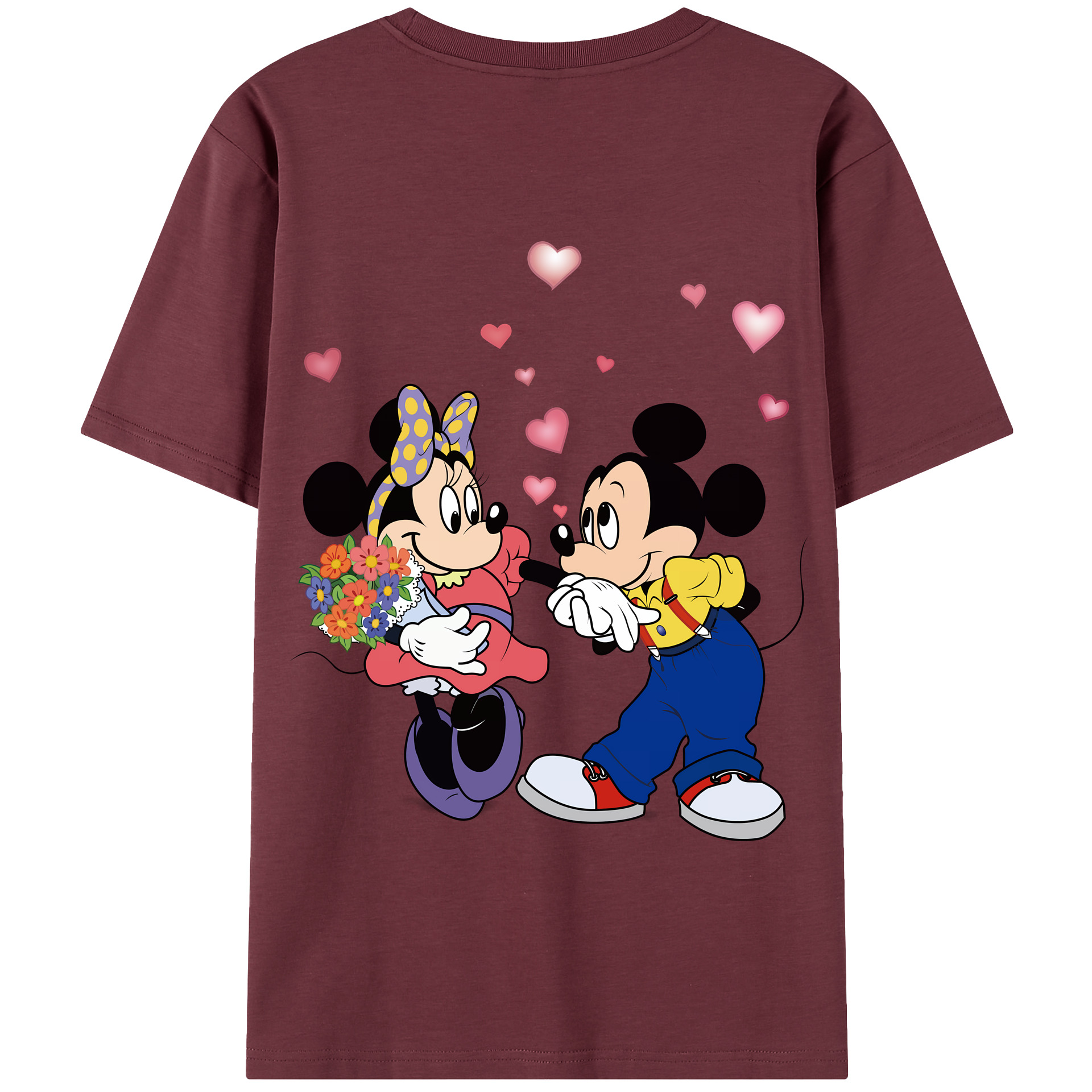 （画像用） ミッキーマウス Mickey Mouse 綿100％半袖Tシャツ（背面プリント）